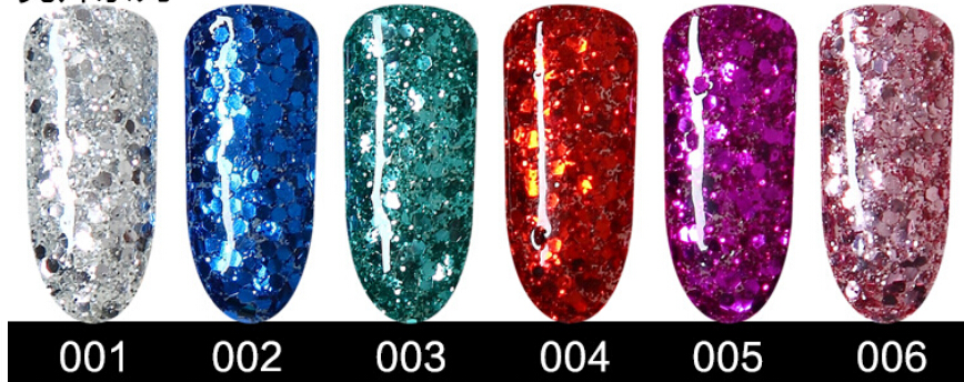 Nail Gel Manicure UV Gradual Change Color Glue Laser Sequins Polish Flicker 1-100