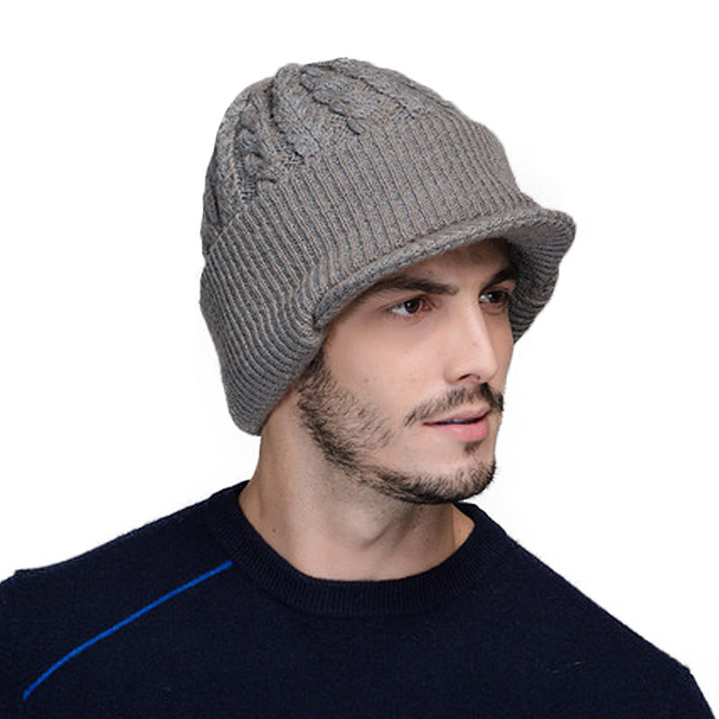 FS Neck Warmer Winter Hat Wool Knit Cap For Men Fleece Knitted Beanie Hats Men Skullies Beanies Casquette D18110601