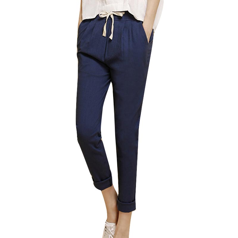 2017 Summer Harem Pants Women High Elastic Waist Loose Coon Linen Solid Nine Pants Plus Size Pockets Casual All-match Trousers, Pink
2017 Summer Harem Pants Women High Elastic Waist Loose Coon Linen Solid Nine Pants Plus Size Pockets Casual All-match Trousers, Pink