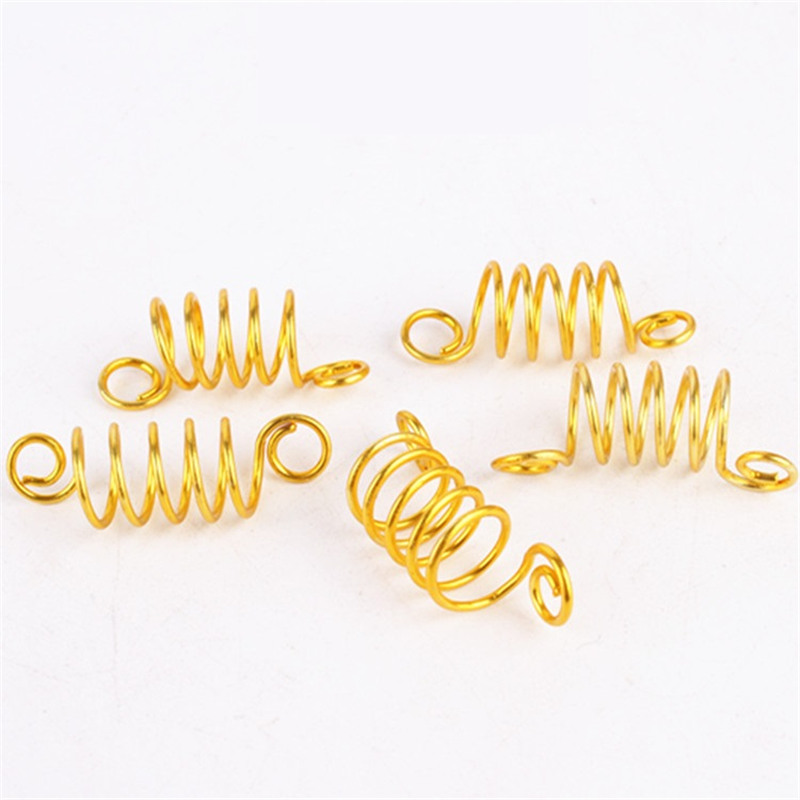 Aluminum Braids Spring Twist Hair Rings Twist Capelli Ring Hair Coil Dreadlocks Braiding Beads Wig Jewelry Ring Anillos Para El Cabello Con Resorte