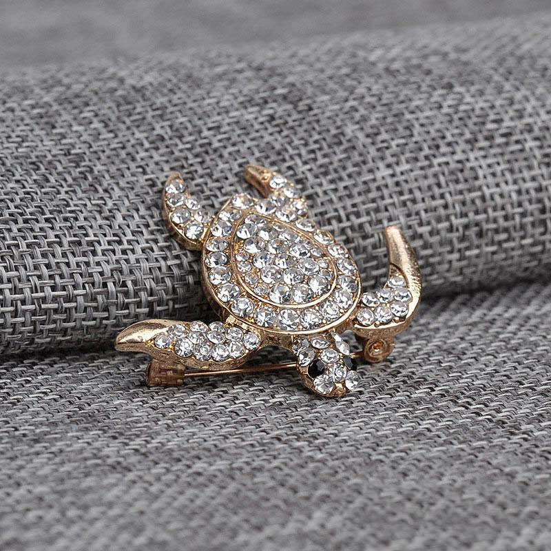 New Arrival Cute Little Sea Turtle Crystal Brooch Tortoise Pins Brooches Christmas Gift Jewelry free shipping