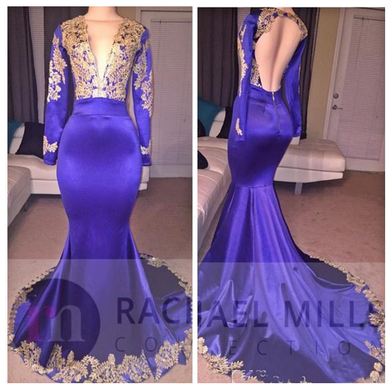 2018 Slim Custom With Gold Lace Appliques Blue Mermaid Prom Dresses 2K18 New Vintage Long Sleeves Deep V Neck Open Back Long Evening Gowns, Dark green
2018 Slim Custom With Gold Lace Appliques Blue Mermaid Prom Dresses 2K18 New Vintage Long Sleeves Deep V Neck Open Back Long Evening Gowns, Dark green