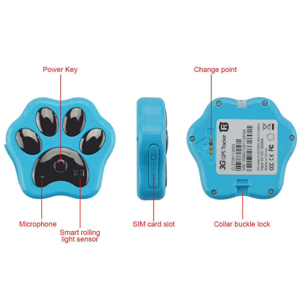 Original REACHFAR 3G GPS Tracker Dog Cat Pet GPS Tracker RF-V40 Pets Tracking Locator with WIFI Anti-lost Locator Platform Free Service