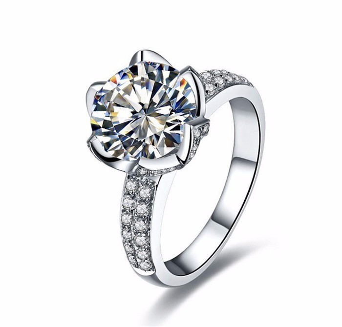 Real Solid 925 Sterling Silver Wedding Rings For Women Romantic Flower Shaped Inlay 3 Carat Diamond Engagement Ring
Real Solid 925 Sterling Silver Wedding Rings For Women Romantic Flower Shaped Inlay 3 Carat Diamond Engagement Ring