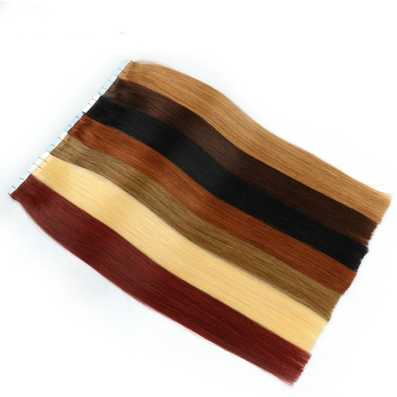 11 Color optional 7A Tape In Hair Peruvian Human Hair Extension Straight Extensions 40pcs/pack Remy Skin weft hairs