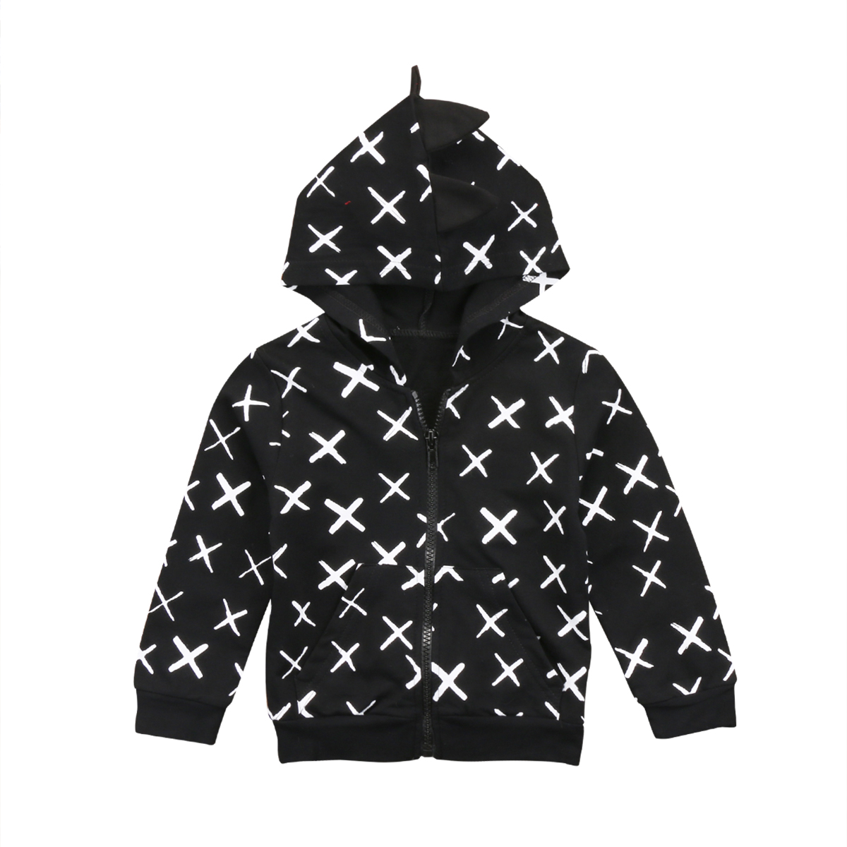 Winter Kids Baby Boy Girl Clothes Dinosaur Clothes Zip Sweatshirt Hoodie Jacket Coat Outerwear