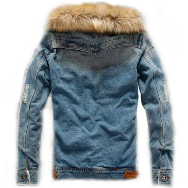 Dropshipping 2018 Hot High Quality Men Denim Jacket Single Breasted Jacket Men Autumn Winter Vintage Style Mens Denim