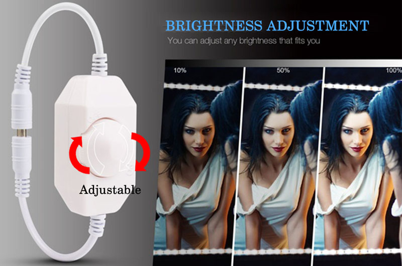 LED Makeup Mirror Strip light 13ft 4M 240LEDs Vanity Mirror Lights LED Strip Kit Mirror For Makeup table Set with Dimmer S Shape