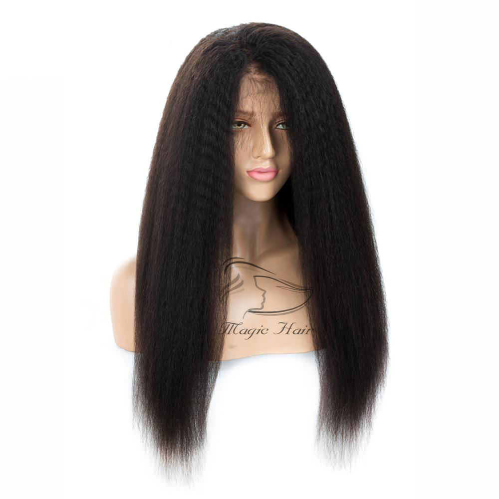 Full Lace Human Hair Wigs 9A Virgin Peruvian Hair kinky Straight Lace Front Wigs For Black Women Baby Hair Freeship
