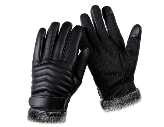 Faux Leather Gloves Men039s Winter Touch Screen Slip Plus Velvet Thick Warm Waterproof Cold Riding Cycling Outdoor Motorcycle G635