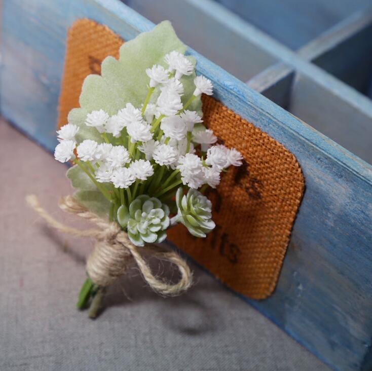Artificia baby's breath Brooch Corsages for the Groom Groomsmen Party Prom Vests Suit wedding suits for men wedding suit grooms men