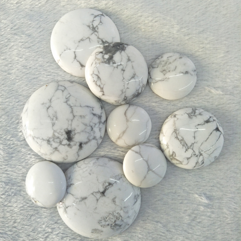 

10/12/14/16/18/20/25/30mm Good Quality Natural White Turquoise Beads Howlite Stone Cabochon Beads For DIY Jewelry Findings