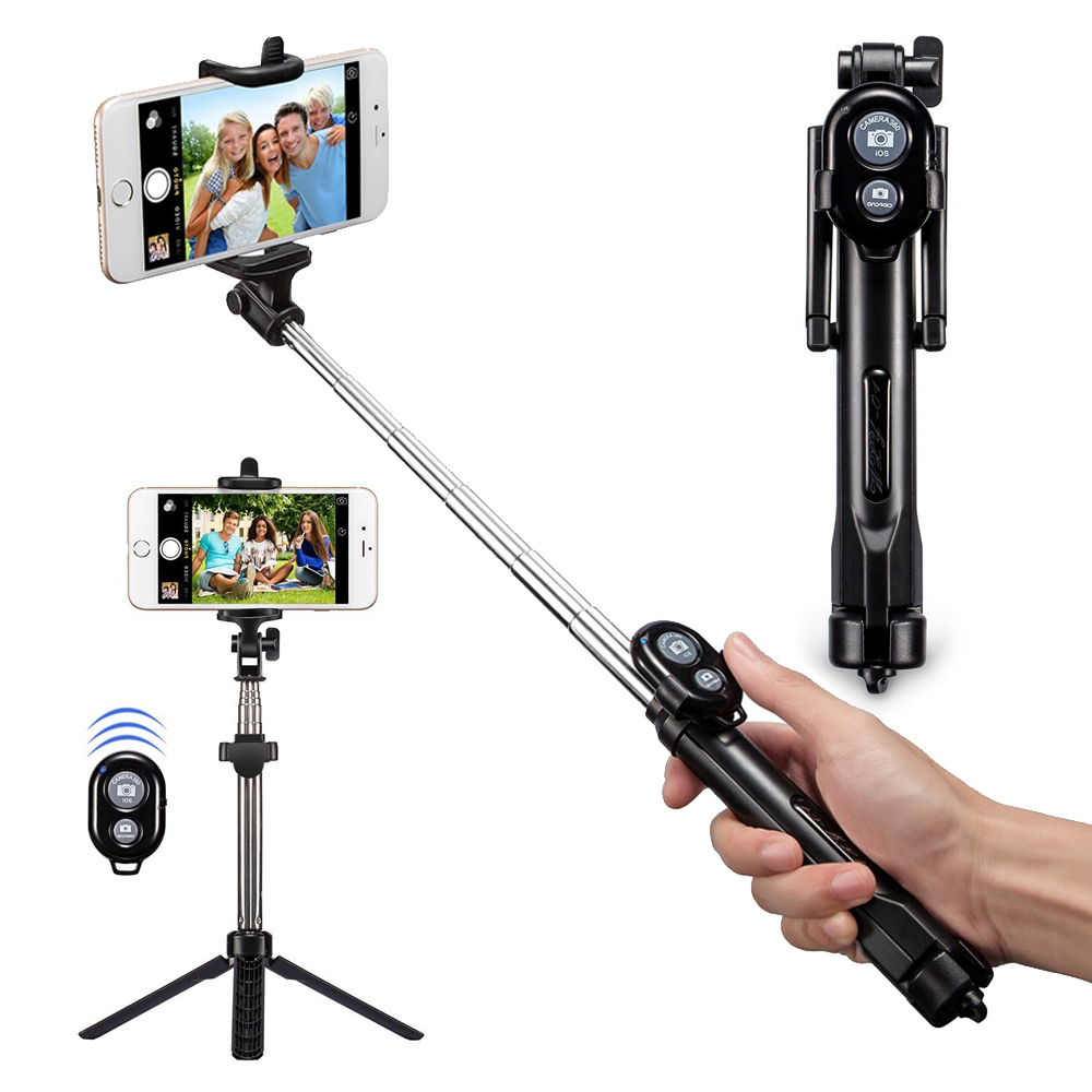3 in 1 Wireless Bluetooth Selfie Stick Mini Selfie Tripod with Remote Control For smart cellphone Portable Monopod