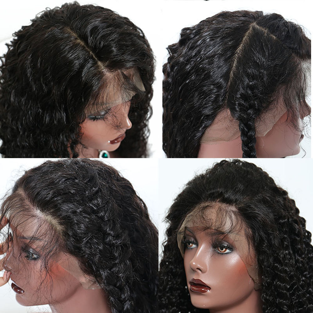 360 Full Lace Human Hair Wigs For Black Women Kinky Curly Brazilian Malaysian Peruvian Hair 130% Density Pre Plucked