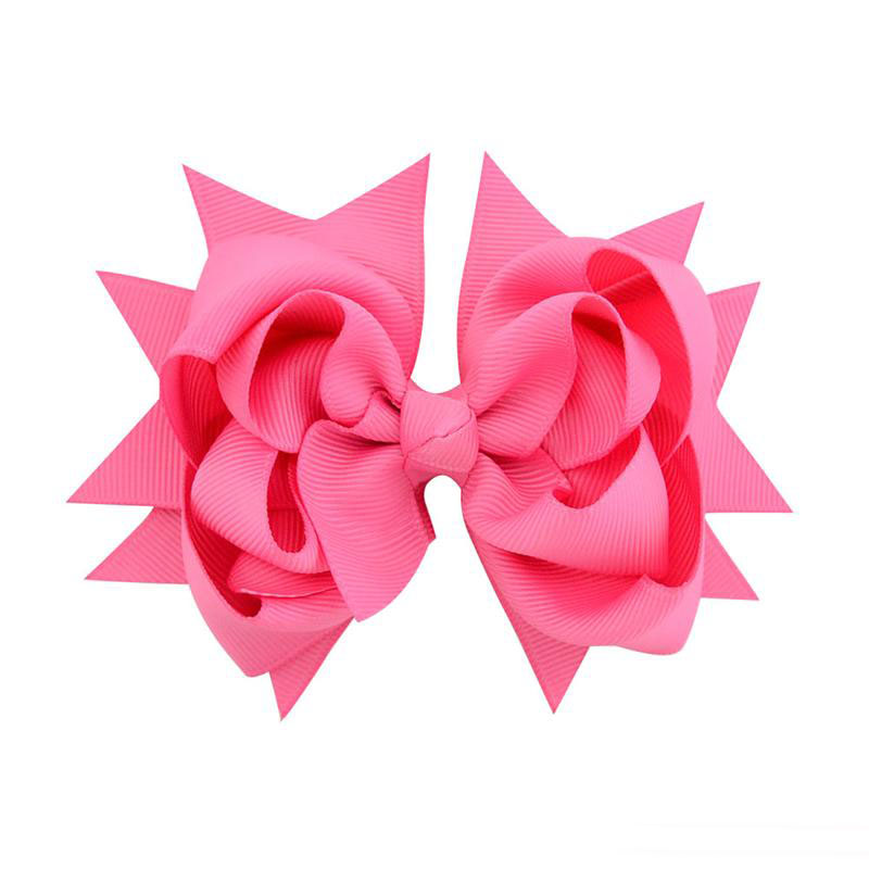 Baby Girls Boutique Hair Bows Accessories Hair Pins Solid Grosgrain Ribbon Bow With Clip Children Kids 3 layers Bow Hair Accessories