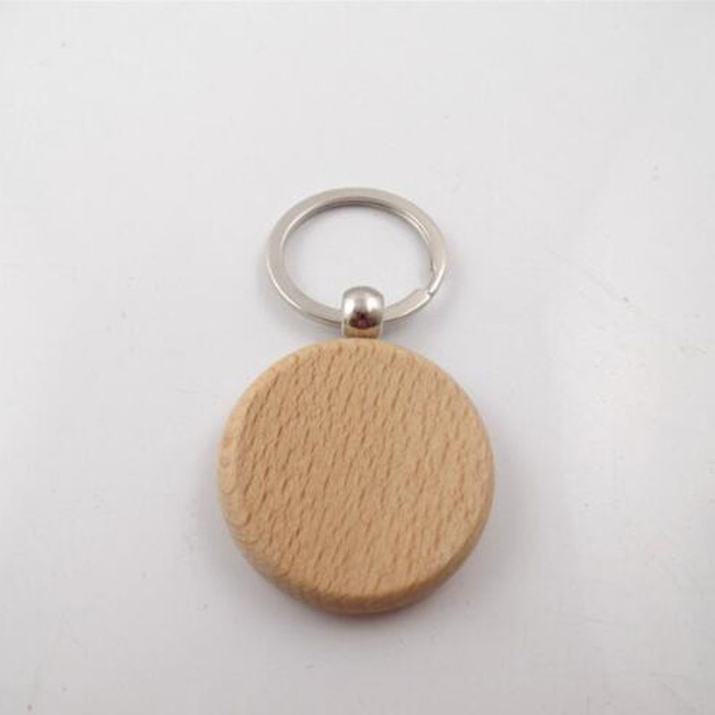 Simple Style Wood Key Chains Key Rings DIY Wood Round Square Heart Oval Rectangle Shape Key Pendant Handmade Keychain Gift