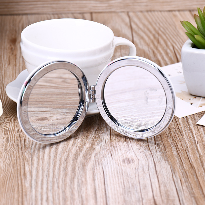 Creative ladies makeup mirror portable folding gift mirror free double sided mirror circle small beauty tool