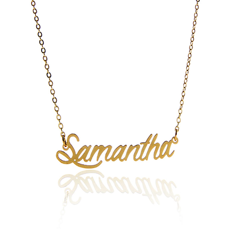 Name necklace Personalized for women letter font Tag " Samantha " Stainless Steel Gold and Silver Customized Name Necklace ,NL-2399
Name necklace Personalized for women letter font Tag " Samantha " Stainless Steel Gold and Silver Customized Name Necklace ,NL-2399