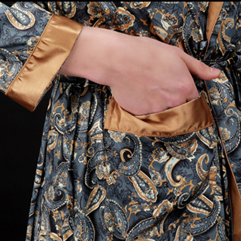 ious Sexy Male Kimono Mens Silk Satin Pajamas for Men Bathrobe Gold Dragon Sleepwear Dressing Gowns Pijama Hombre D7-AE-63 C18110901