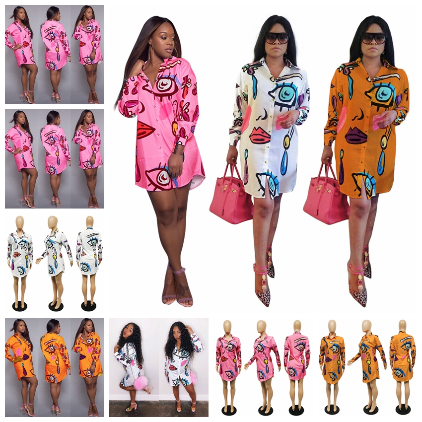 European style Explosion Wild printing lapel cardigan long-sleeved single-breasted dress white, pink, orange support mixed batch, Black
European style Explosion Wild printing lapel cardigan long-sleeved single-breasted dress white, pink, orange support mixed batch, Black