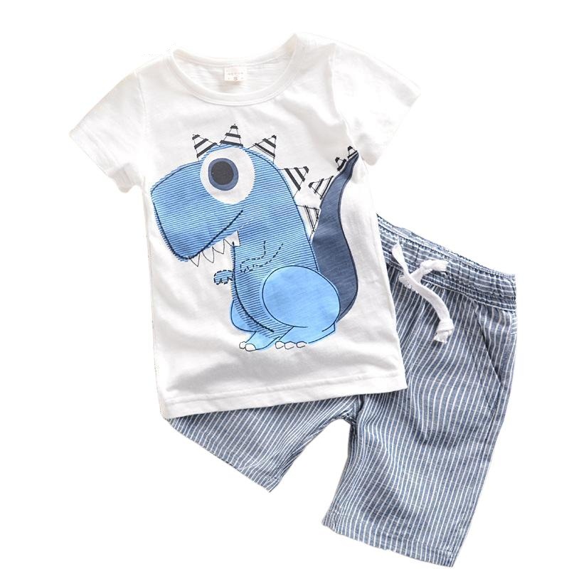 new fashion Summer Boys Clothes Cartoon animal Kids Boy Clothing Set dinosaur T-shit+ stripe Pants Cotton, As pic
new fashion Summer Boys Clothes Cartoon animal Kids Boy Clothing Set dinosaur T-shit+ stripe Pants Cotton, As pic