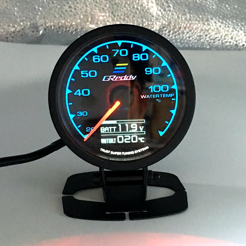 62mm 2.5 Inch 7 Color in 1 Racing GReddy Multi D/A LCD Digital Display Water temp Gauge Water Temperature Sensor Meter