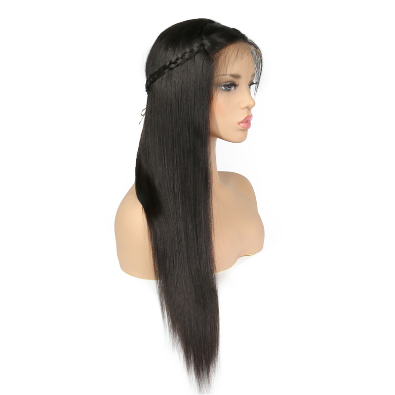 Brazilian Straight Hair Silk Base Lace Front Wigs Adjustable Pre Plucked Lace Frontal Human Hair Wigs Glueless Wigs Black Women Wholesale