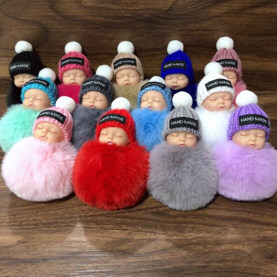 Cute Sleeping Baby Doll Keychain Pompom Rabbit Fur Ball Key Chain Car Keyring Women Key Holder Bag Pendant Charm Accessories
Cute Sleeping Baby Doll Keychain Pompom Rabbit Fur Ball Key Chain Car Keyring Women Key Holder Bag Pendant Charm Accessories