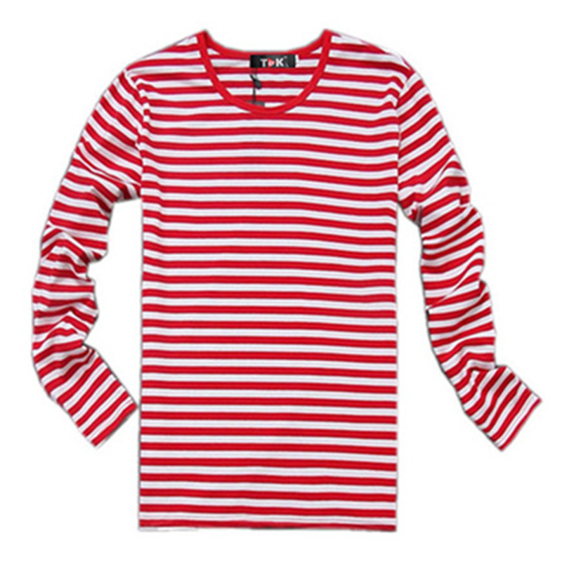 Navy style long-sleeve shirt men T-shirt o-neck stripe t shirt men navy vintage basic 95% cotton