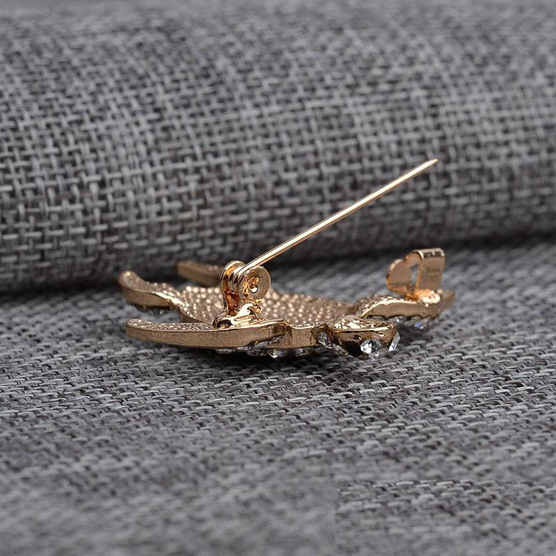 New Arrival Cute Little Sea Turtle Crystal Brooch Tortoise Pins Brooches Christmas Gift Jewelry free shipping