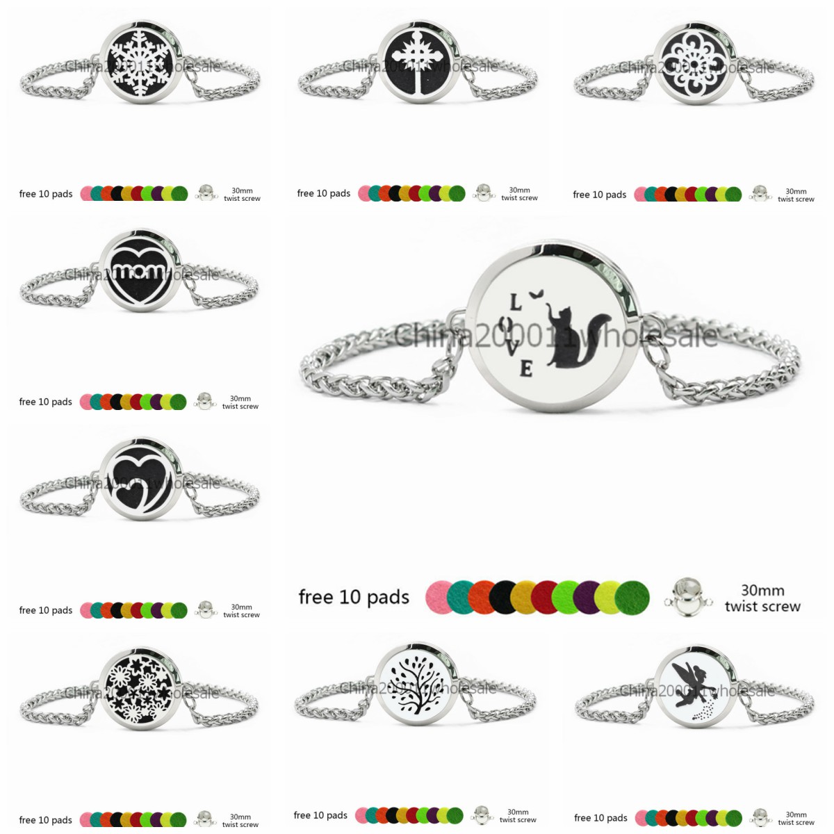 Love Cat 30mm Twist Screw Stainless Steel Essential Oil Aromatherapy Locket Perfume Diffuser Bracelets For Women 10pcs Pads Random
Love Cat 30mm Twist Screw Stainless Steel Essential Oil Aromatherapy Locket Perfume Diffuser Bracelets For Women 10pcs Pads Random