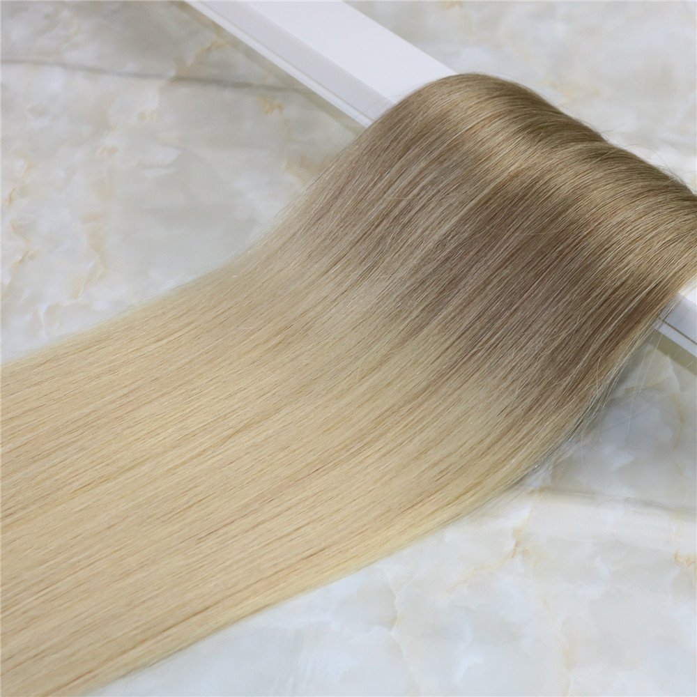 Tape in Ombre Hair Extensions PU Skin Hair Weft Balayage Color #8 Light Brown To #613 Blonde Color 50g 20pcs per Package