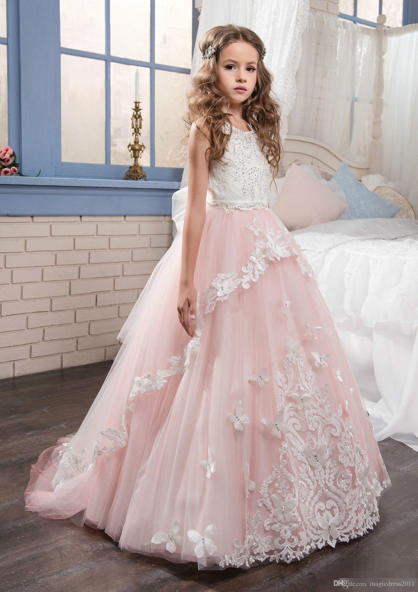 Baby Pink 2019 Flower Girls Dresses Round Neck Sleeveless A Line Appliques Lace Beaded Girls Pageant Dress For Wedding Birthday Party, White
Baby Pink 2019 Flower Girls Dresses Round Neck Sleeveless A Line Appliques Lace Beaded Girls Pageant Dress For Wedding Birthday Party, White