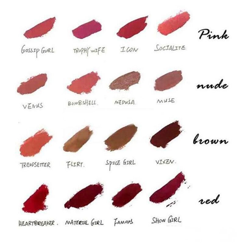 Kit SHIP DROP 1 The Red Nude Brown Pink Edition Mini Liquid Matte Lipstick 4Pcs/Set ( 4 X 1.9Ml )