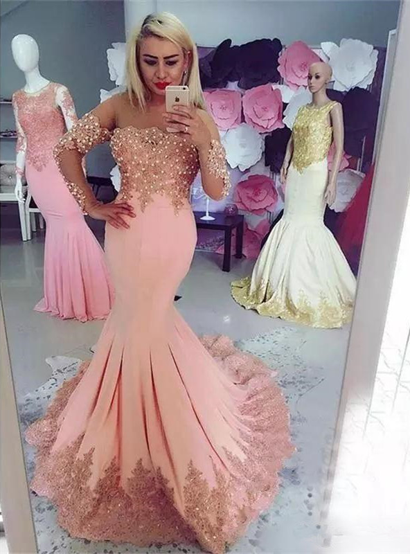 Sheer Long Sleeves Lace Applique Lace Beaded Mermaid Evening Dresses Zipper Back Sexy Prom Formal Gowns, Same as picture
Sheer Long Sleeves Lace Applique Lace Beaded Mermaid Evening Dresses Zipper Back Sexy Prom Formal Gowns, Same as picture