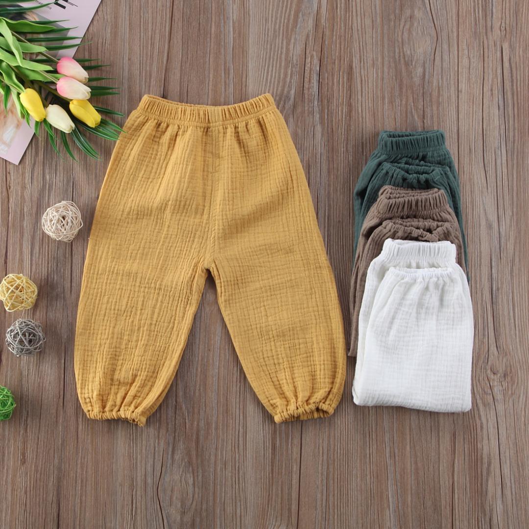Emmababy Toddler Infant Baby Girl Boy Pants Wrinkled Cotton Vintage Bloomers Trousers Legging Pants Boby Clothing