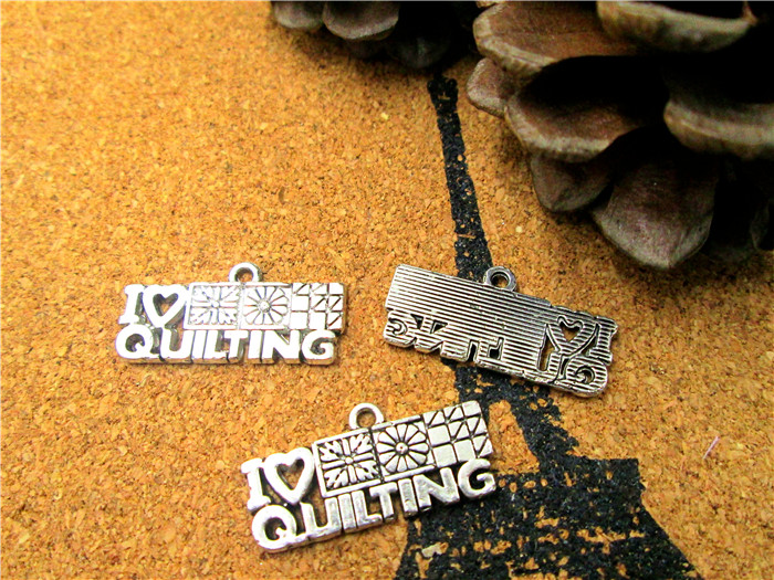 60pcs- I Love Quilting Charms, Antique Tibetan Silver Tone Quilting Charms Pendants 12x25mm
60pcs- I Love Quilting Charms, Antique Tibetan Silver Tone Quilting Charms Pendants 12x25mm