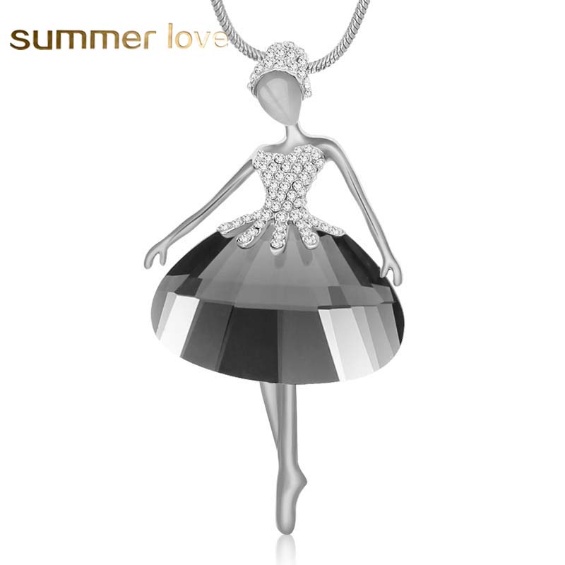 New Arrivals Elegant Ballet Dancer Angel Pendant Necklace Long Chain Austrian crystal Statement Necklace For Women Collier Bijoux Mujer Gift
New Arrivals Elegant Ballet Dancer Angel Pendant Necklace Long Chain Austrian crystal Statement Necklace For Women Collier Bijoux Mujer Gift