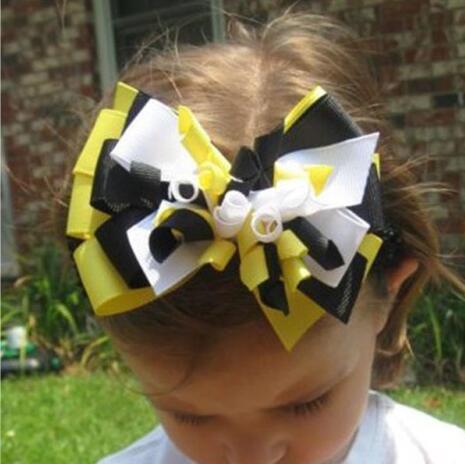 50pcs girl M2MG Hairbows Layered Korker curly ribbon Hair Bows clips Boutique Kids corker Hair bands Hairclips Headwear accessories PD014