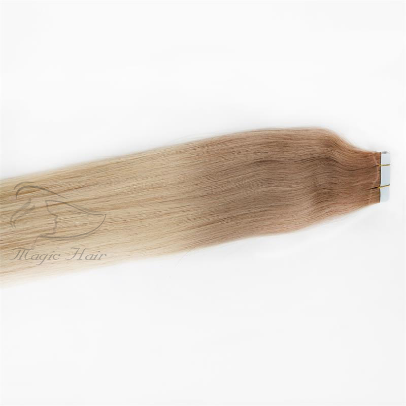 Human Hair Extensions PU Tape Remy Full Head Balayage Color 18/613 Skin Weft Vrigin Hair 50g 20PCS Hair Extensions