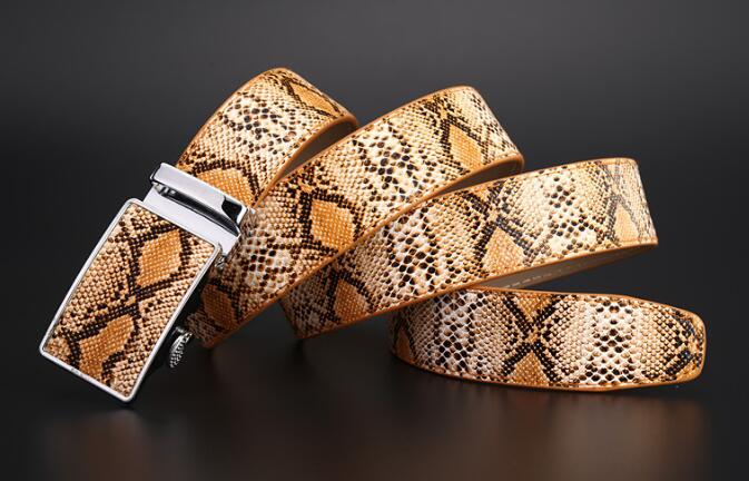 Hot selling new Mens womens black belt Genuine leather Business belts Pure color belt snake pattern buckle belt for gift