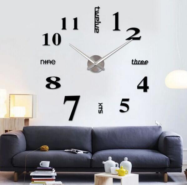 Acrylic DIY Wall Clock Self Adhesive Interior Wall Creative Decoration Clock Decal Modern Wall Digit Room