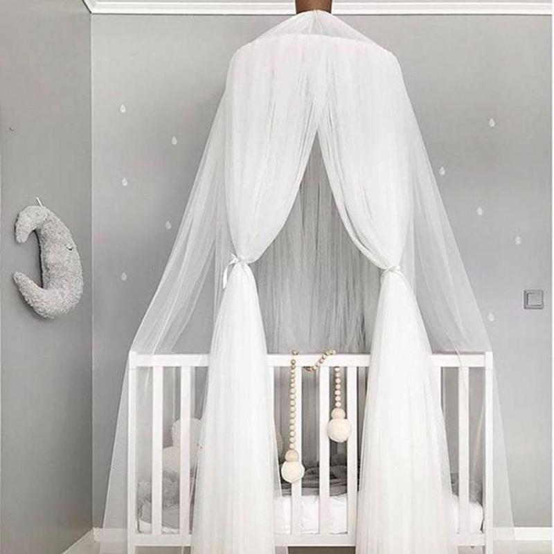 240cm Cute Children's bed tent Baby Bed Curtain Round Crib Tent Hung Dome Mosquito Net Photography Props R7