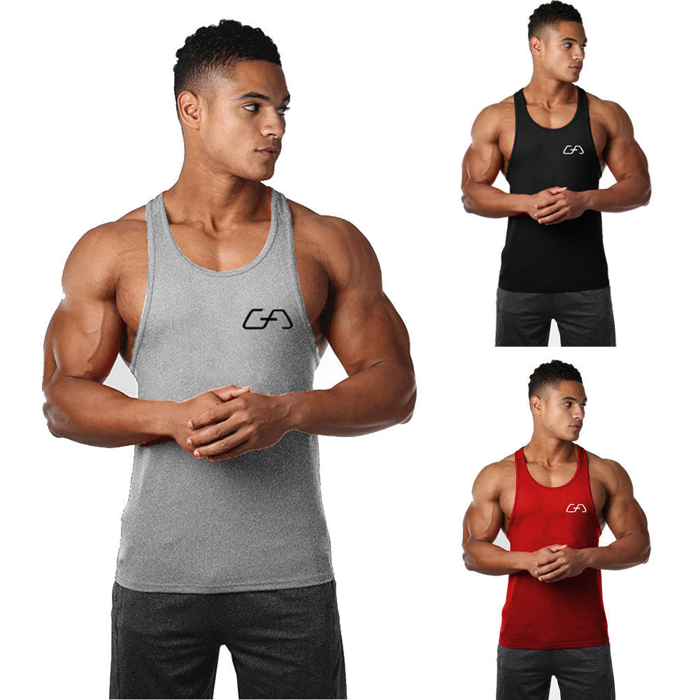 Summer Cotton Blends Men Sleeveless Bodybuilding Shirt Tank Top Tee Male Causal Singlet Fitness Vest UK