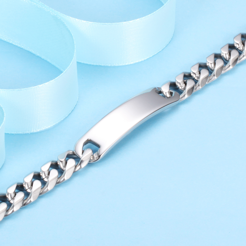 Stainless Steel Bracelet Men Chain & Link Bracelets fashion Silver Stainless Steel jewelry ID Bracelets & Bangles pulseira
