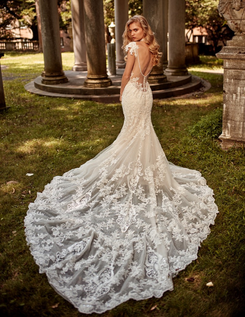 Eve of Milady 2019 Wedding Dresses Spaghetti Strap Backless Lace Appliqued Mermaid Bridal Gowns Court Train Plus Size Wedding Dress