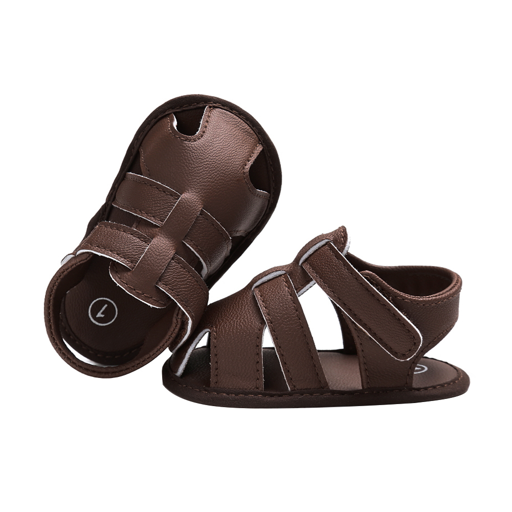 Baby Boy Shoes Newborn Footwear Black Grey Male Baby Shoes Summer Toddler First Walker PU Leather Infant Prewalker