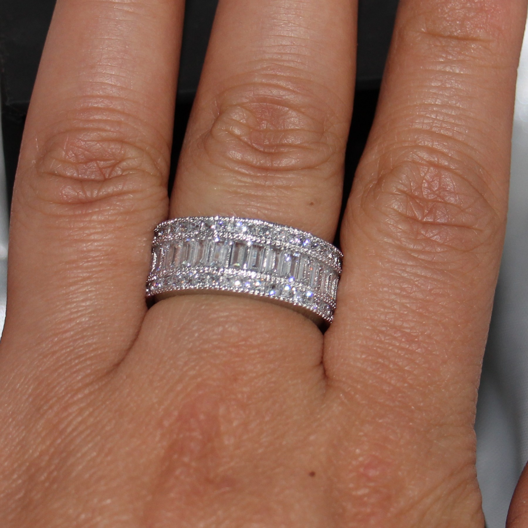 Princess Cut Topaz Engagement Ring: 10KT White Gold CZ Wedding Band (Size 5-11) Free shipping