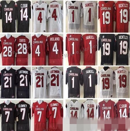 NCAA South Carolina Gamecock 1 Deebo Samuel 14 Connor Shaw 19 Jake Bentley 21 Marcus Lattimore Mike Davis Jadeveon Clowney Football Jersey, Black;red
NCAA South Carolina Gamecock 1 Deebo Samuel 14 Connor Shaw 19 Jake Bentley 21 Marcus Lattimore Mike Davis Jadeveon Clowney Football Jersey, Black;red