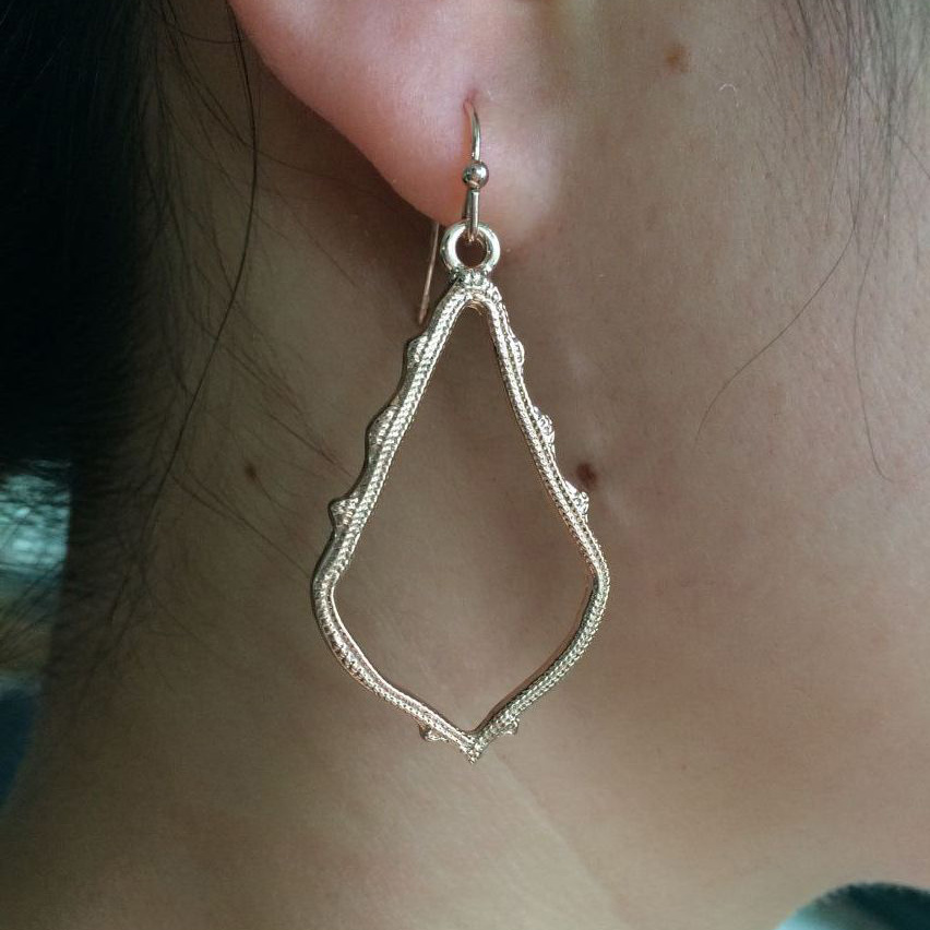 ZWPON 2018 Gold Filled BrandChandelier Earrings Alloy Cutout Fashion Hollow Teardrop Earrings for Women Statement